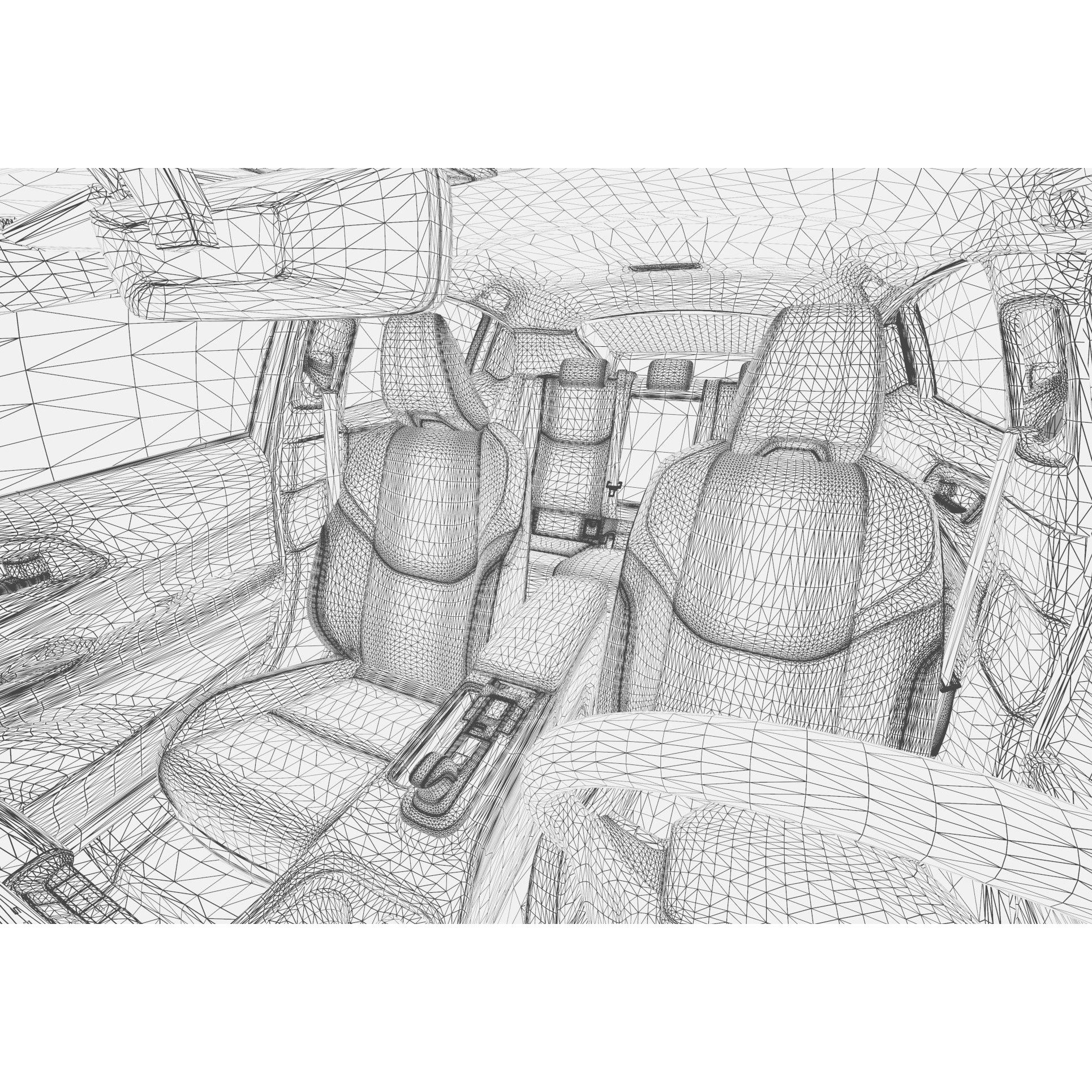 Toyota Prius 2023 - High-Poly Interior 3D Model - View 68