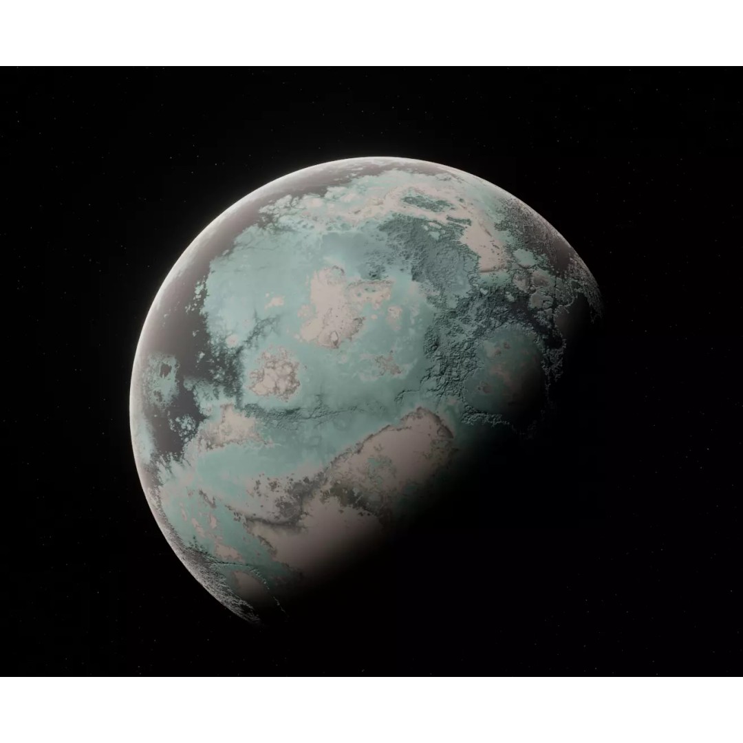Alien Planet 3D Model – Low Poly Game Ready Asset, Blender, FBX - View 2