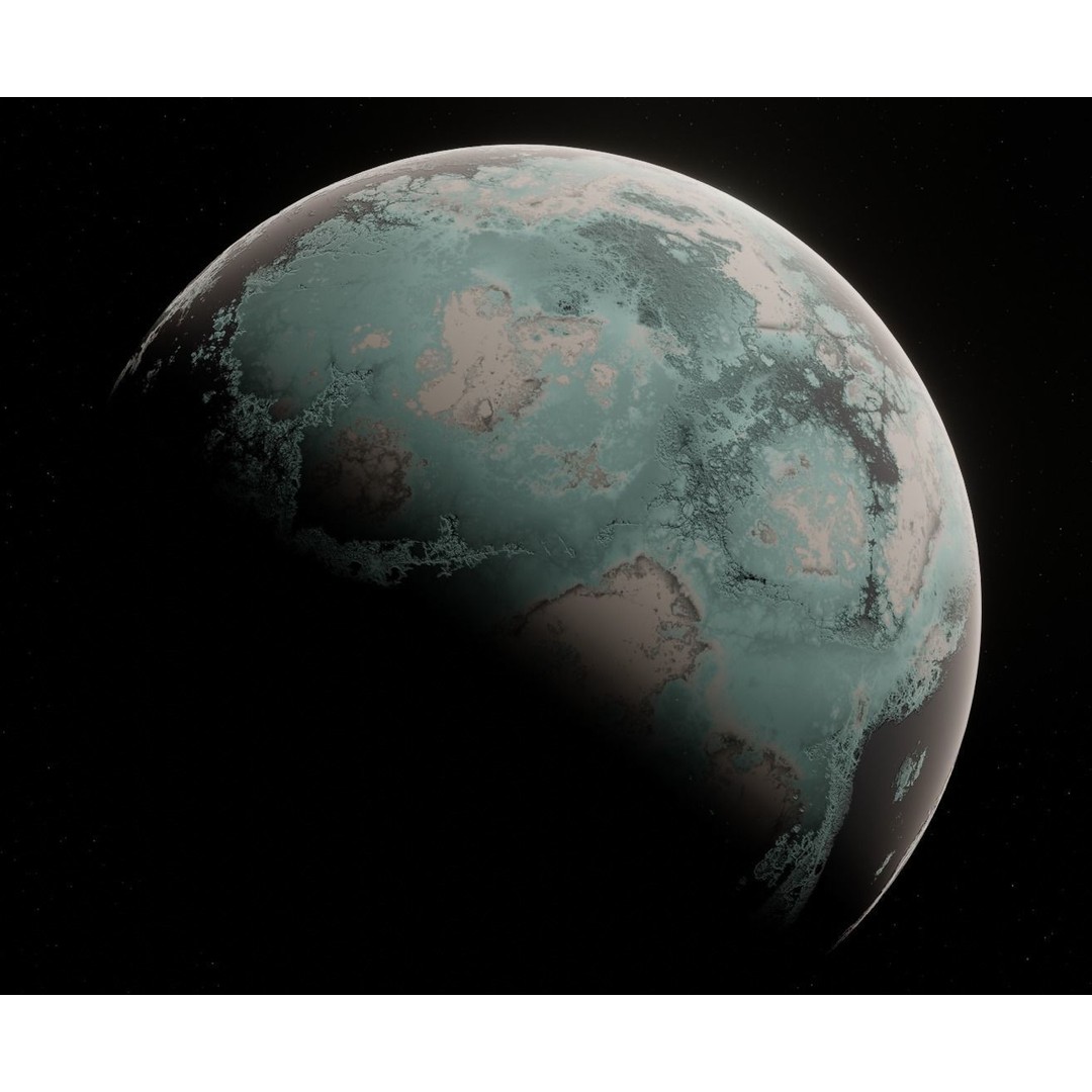 Alien Planet 3D Model – Low Poly Game Ready Asset, Blender, FBX - View 3