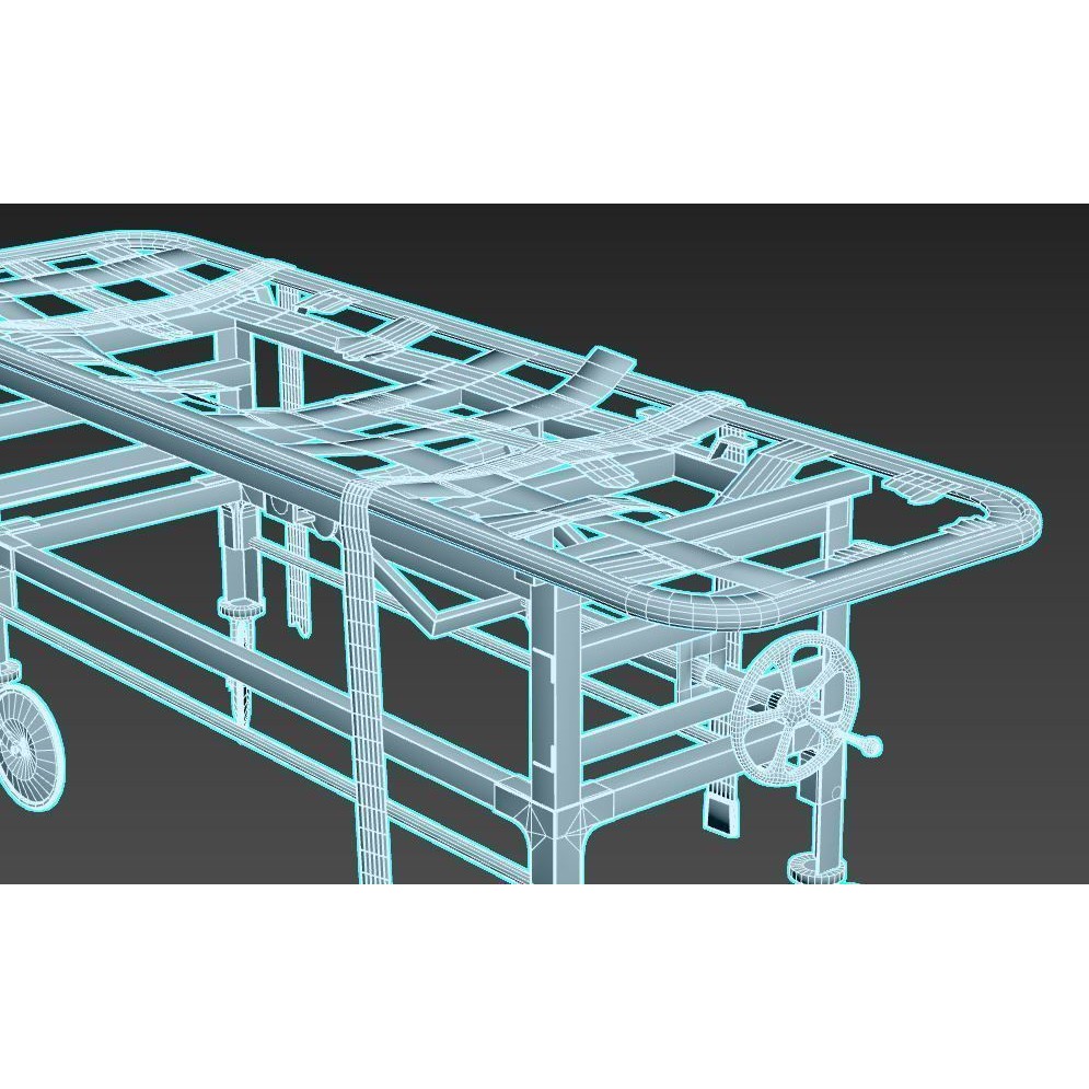 Abandoned Medical Stretcher 3D Model – Realistic PBR Asset, FBX, OBJ