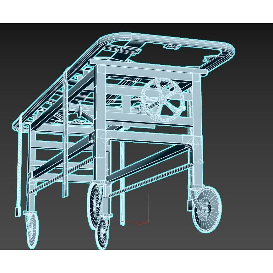 Abandoned Medical Stretcher 3D Model – Realistic PBR Asset, FBX, OBJ - View 12
