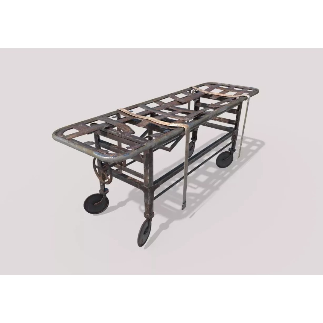 Abandoned Medical Stretcher 3D Model – Realistic PBR Asset, FBX, OBJ - View 2