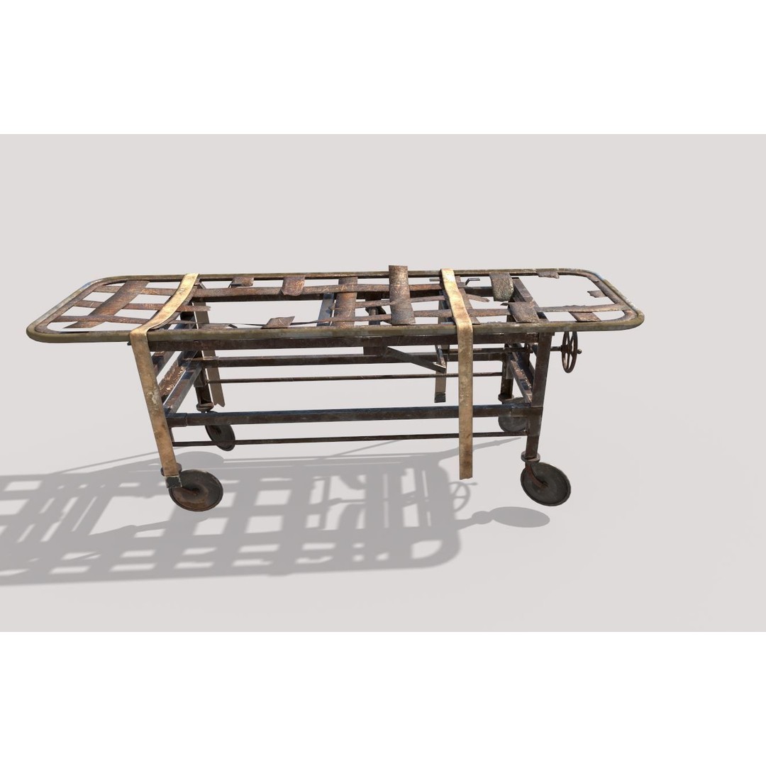 Abandoned Medical Stretcher 3D Model – Realistic PBR Asset, FBX, OBJ - View 5
