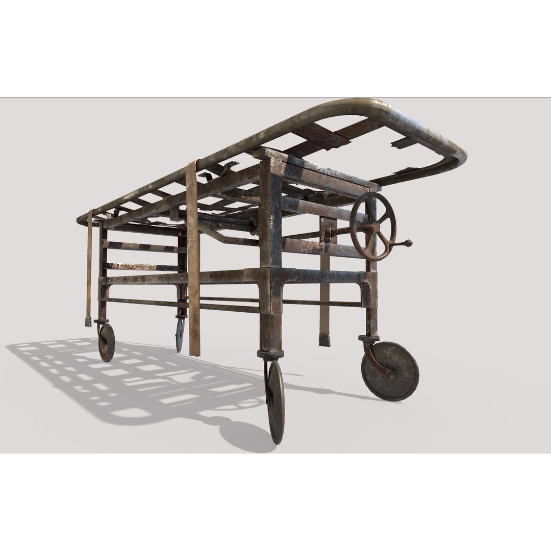 Abandoned Medical Stretcher 3D Model – Realistic PBR Asset, FBX, OBJ - View 6
