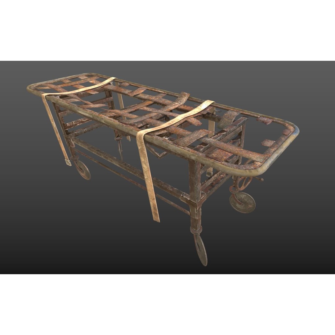 Abandoned Medical Stretcher 3D Model – Realistic PBR Asset, FBX, OBJ - View 7