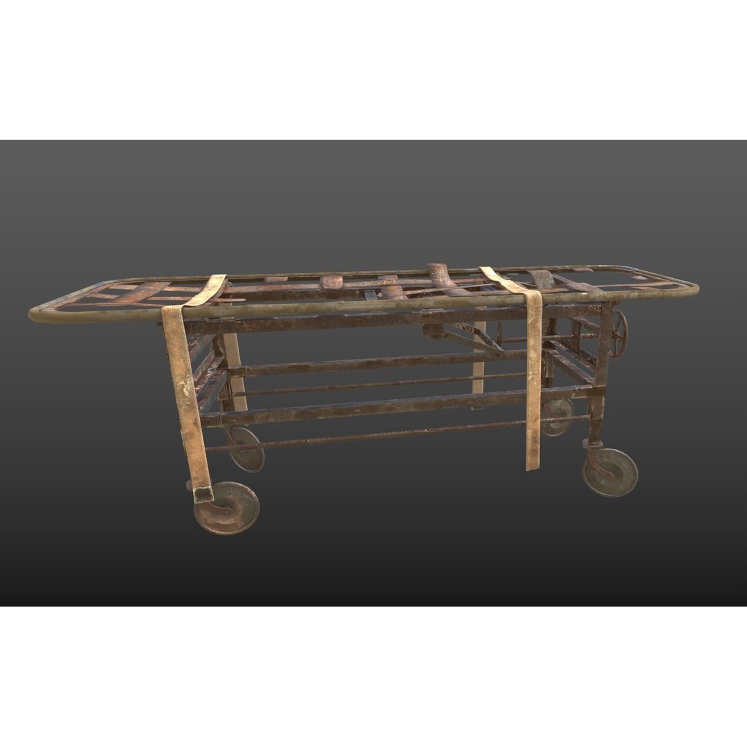 Abandoned Medical Stretcher 3D Model – Realistic PBR Asset, FBX, OBJ - View 8