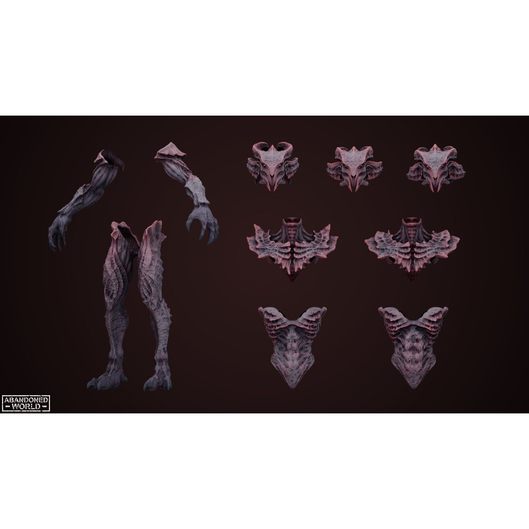 Alien 3D Model – Low Poly Game Ready Character, FBX, PBR - View 12