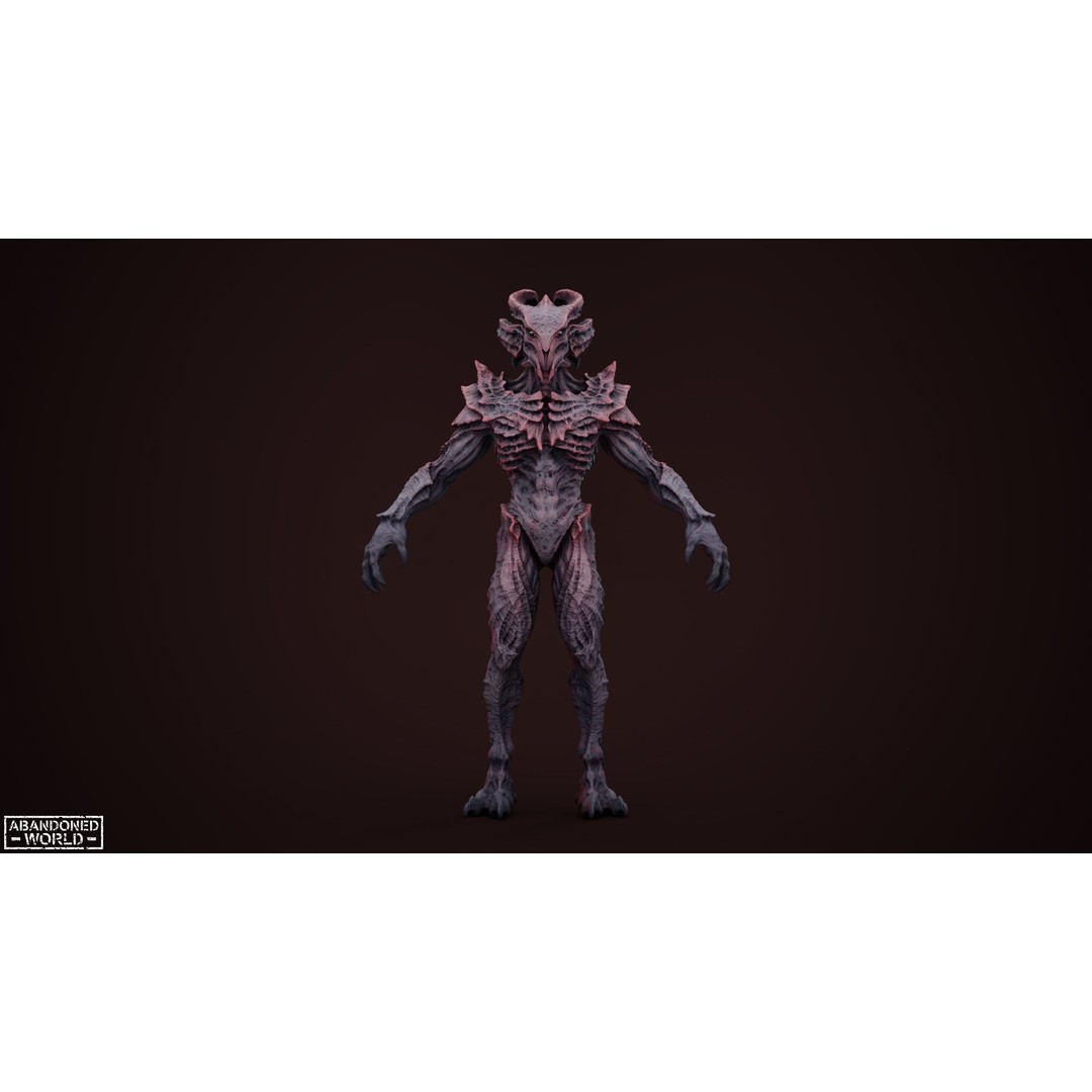 Alien 3D Model – Low Poly Game Ready Character, FBX, PBR - View 13