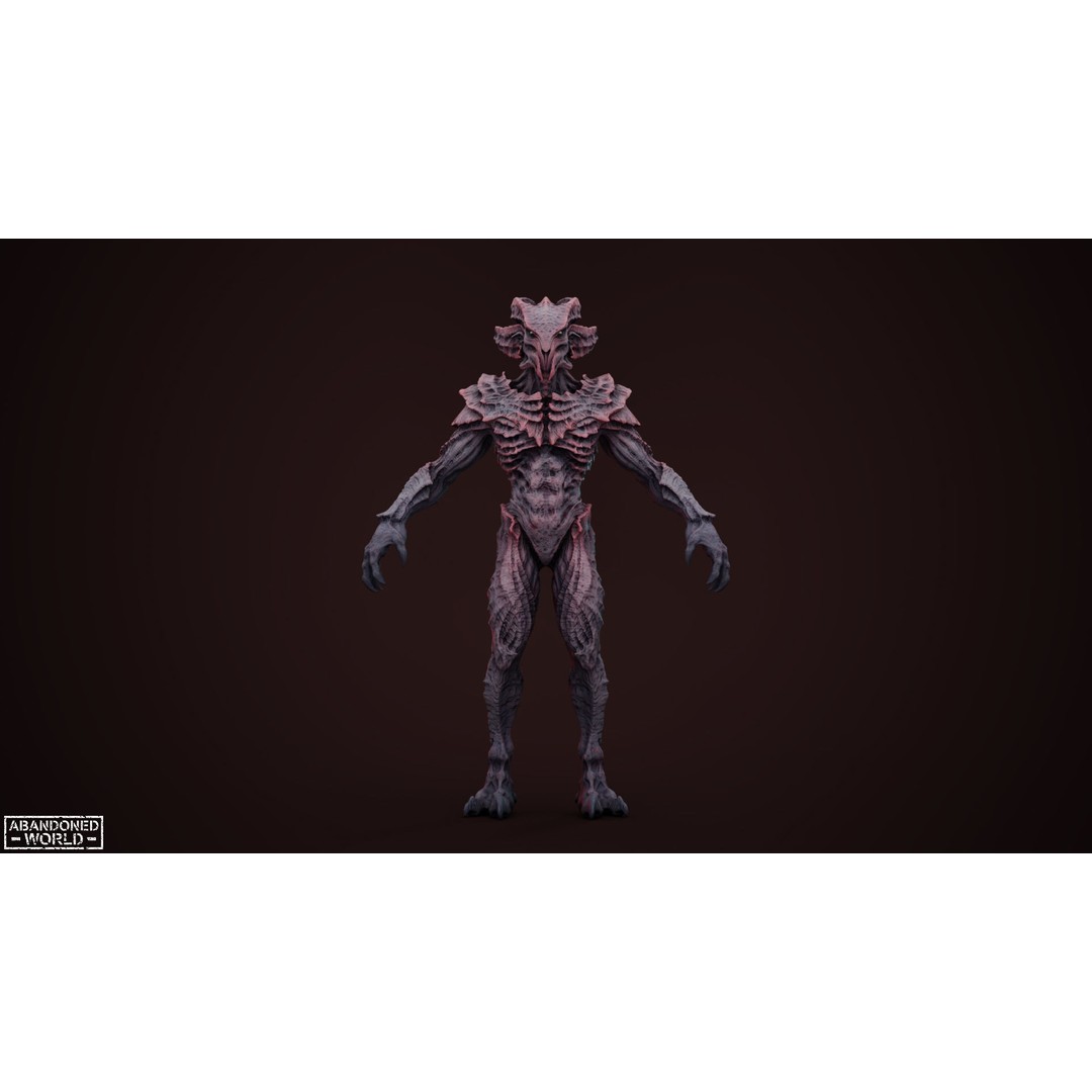 Alien 3D Model – Low Poly Game Ready Character, FBX, PBR - View 14