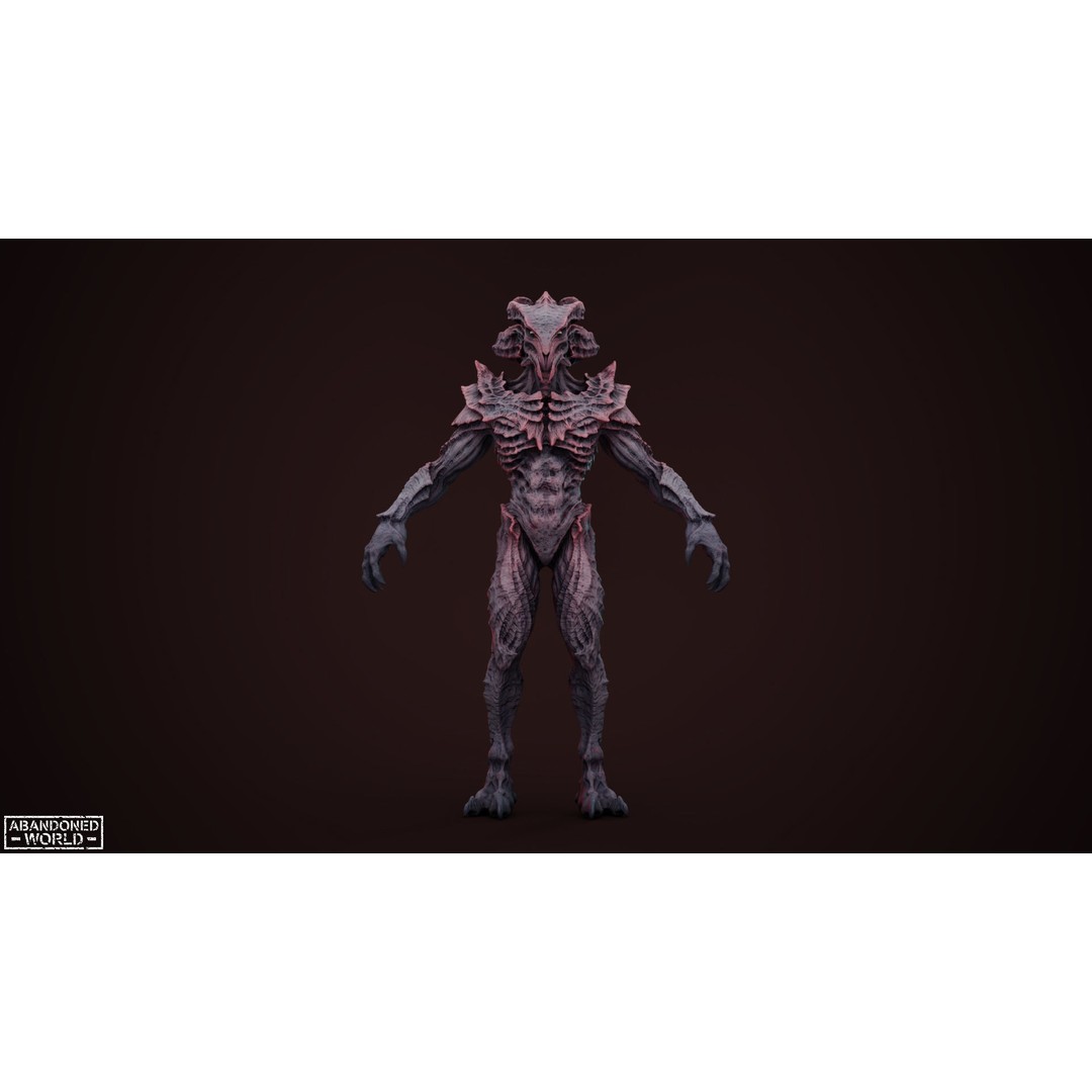 Alien 3D Model – Low Poly Game Ready Character, FBX, PBR - View 15