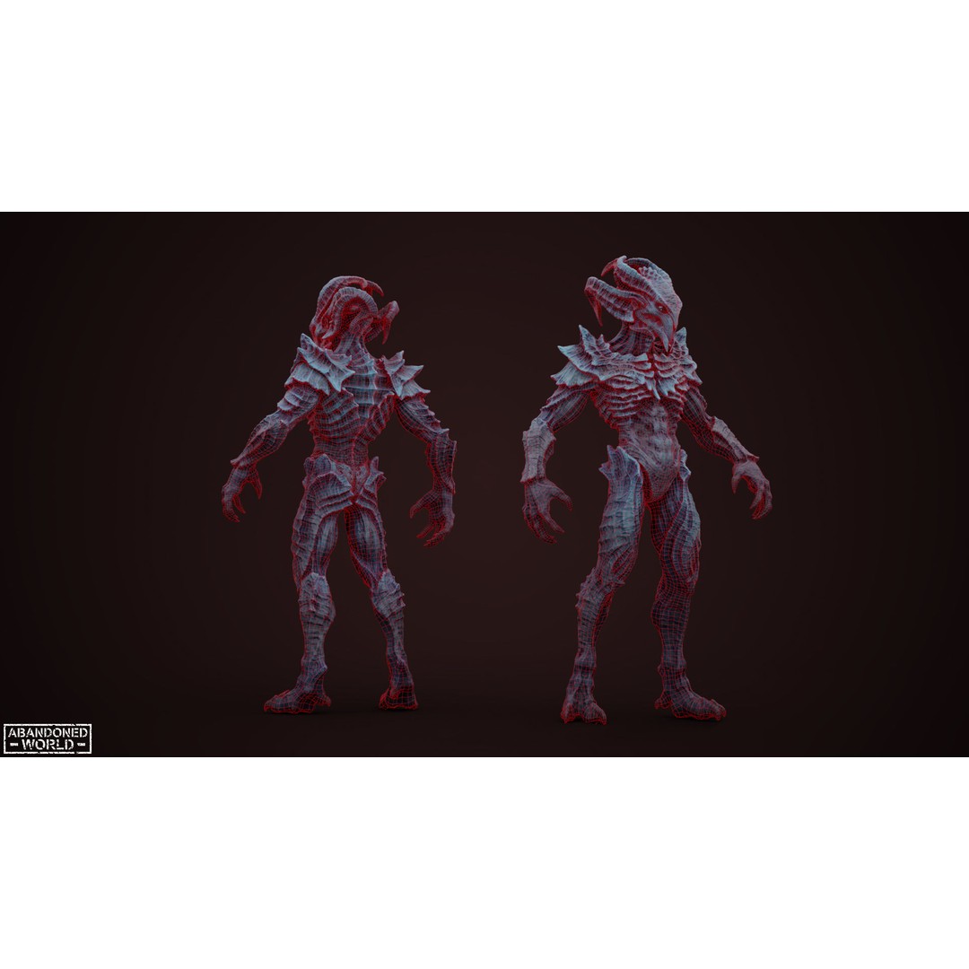 Alien 3D Model – Low Poly Game Ready Character, FBX, PBR - View 16