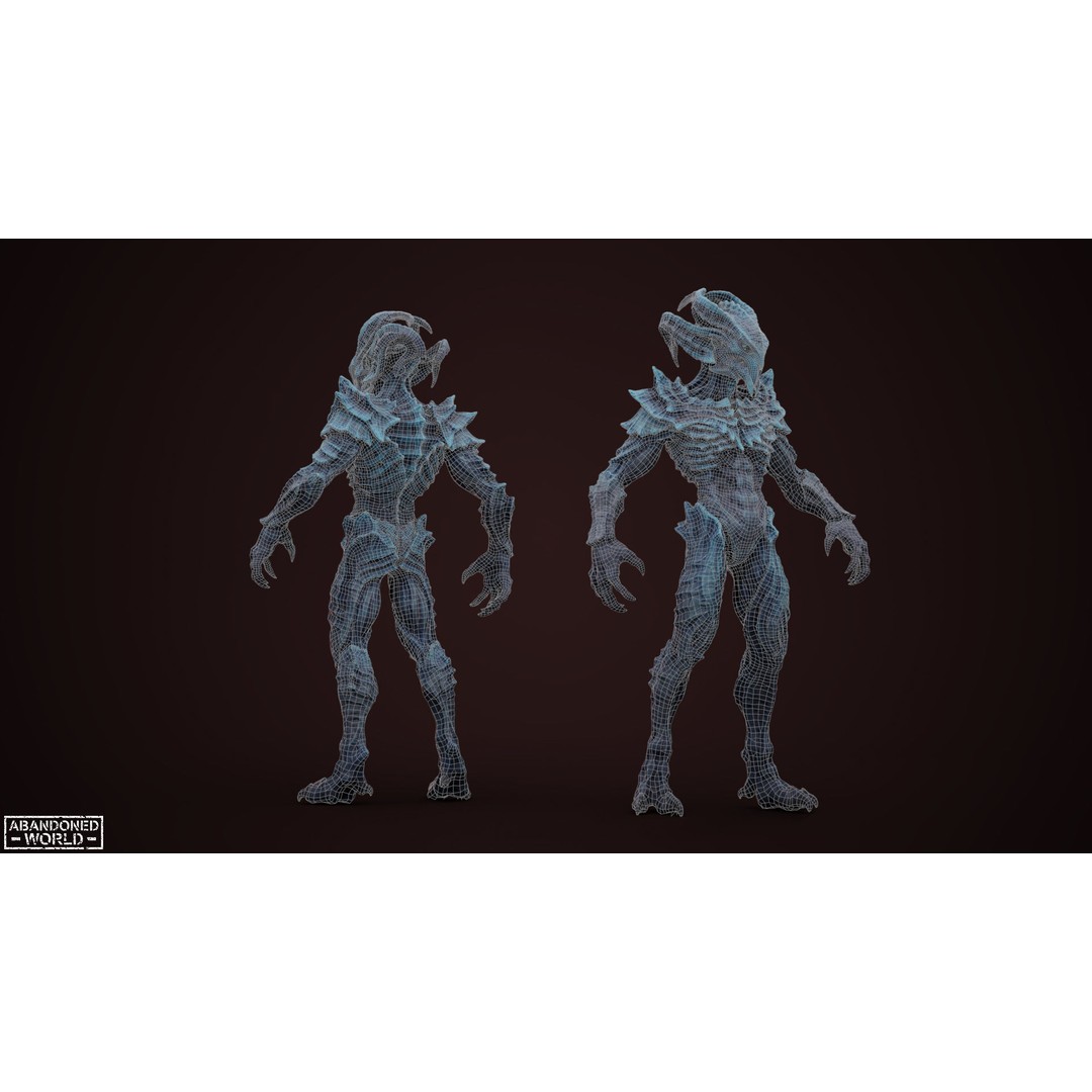 Alien 3D Model – Low Poly Game Ready Character, FBX, PBR - View 17