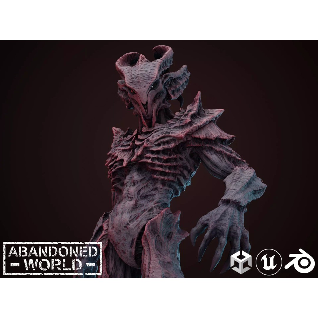 Alien 3D Model – Low Poly Game Ready Character, FBX, PBR - View 2