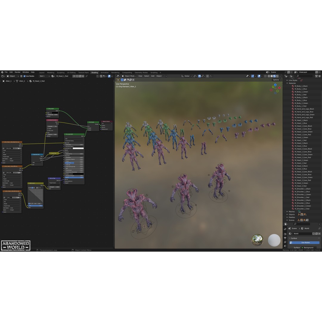 Alien 3D Model – Low Poly Game Ready Character, FBX, PBR - View 20