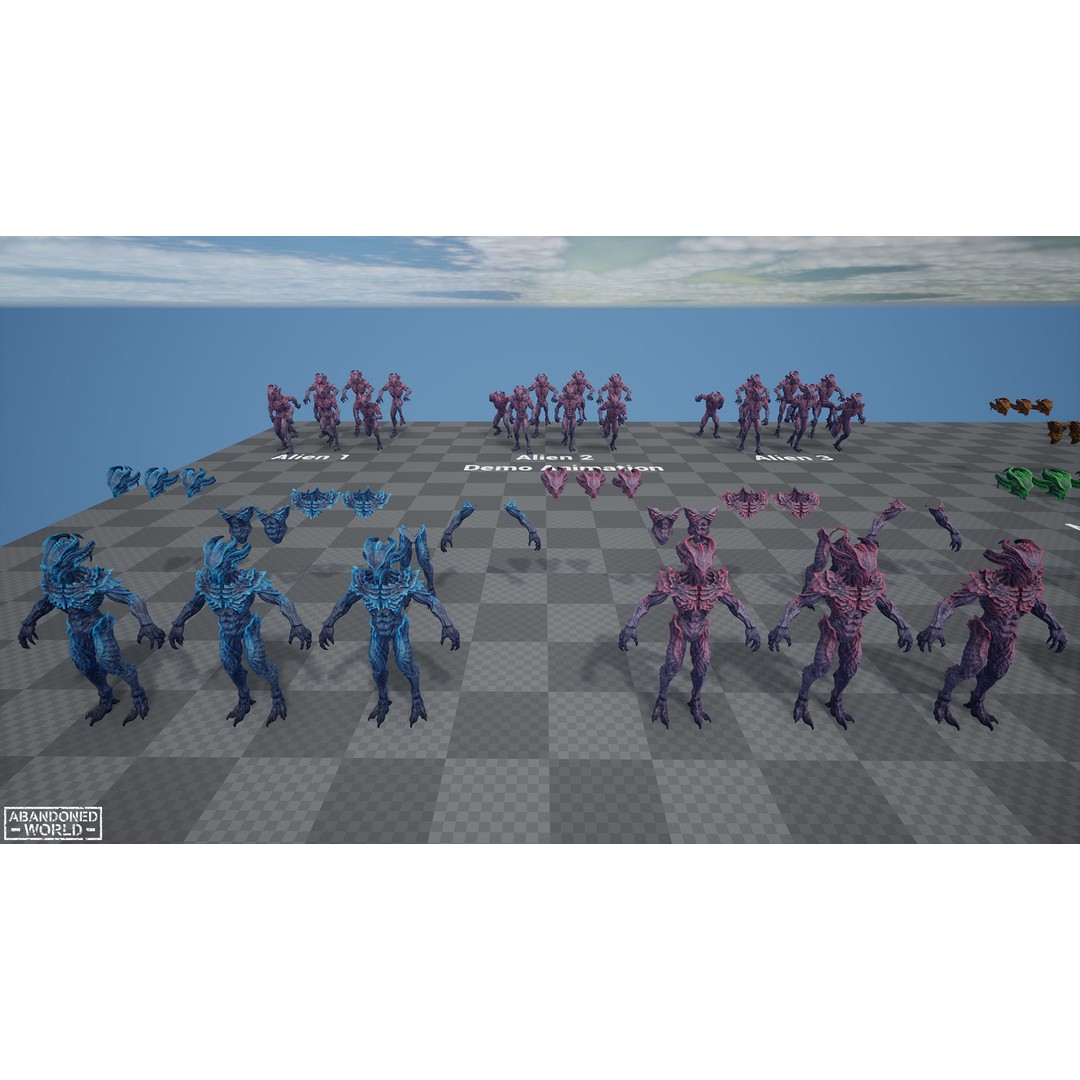 Alien 3D Model – Low Poly Game Ready Character, FBX, PBR - View 23