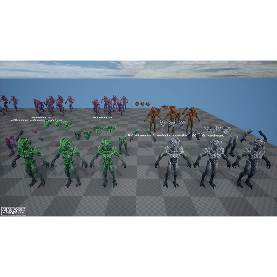 Alien 3D Model – Low Poly Game Ready Character, FBX, PBR - View 24