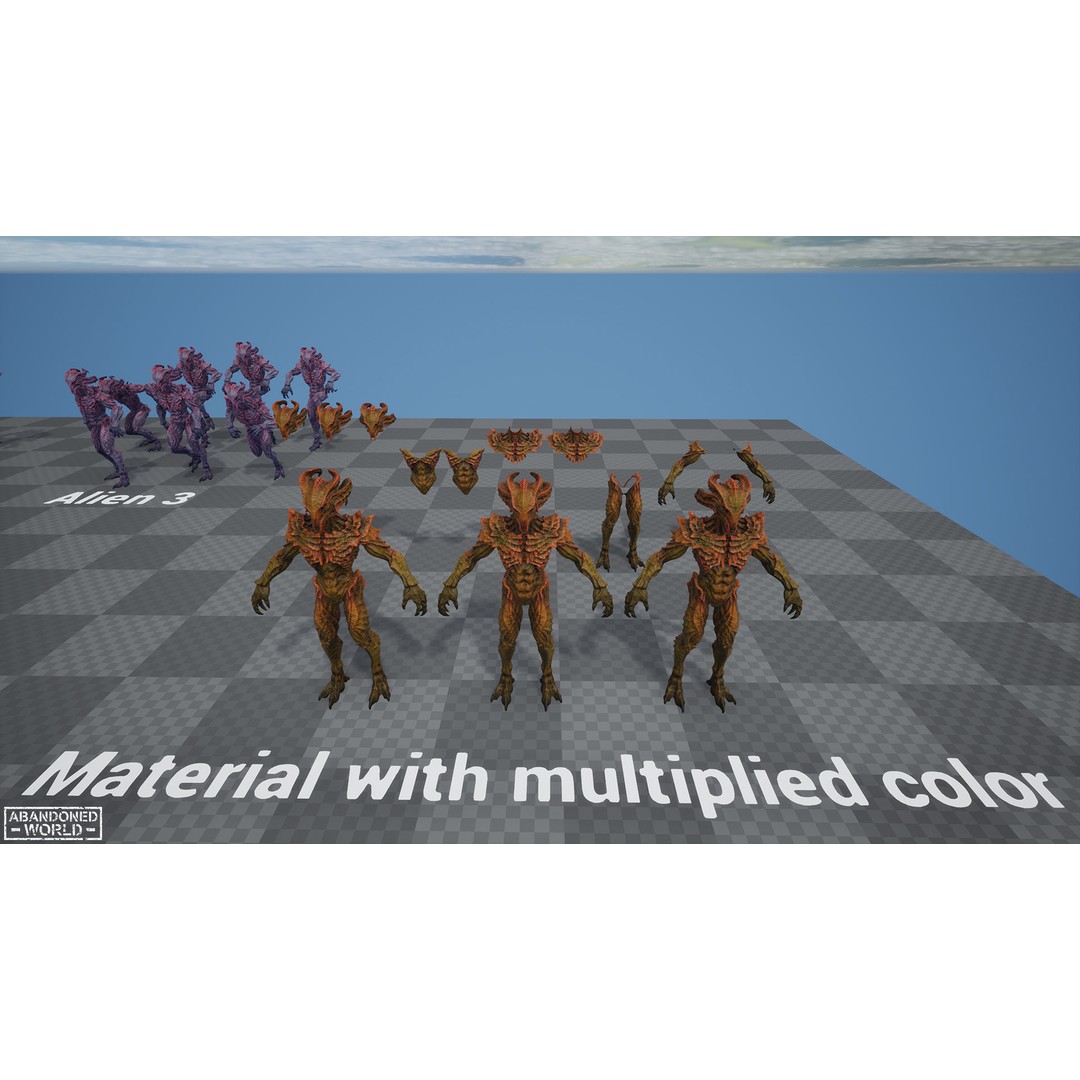 Alien 3D Model – Low Poly Game Ready Character, FBX, PBR - View 25
