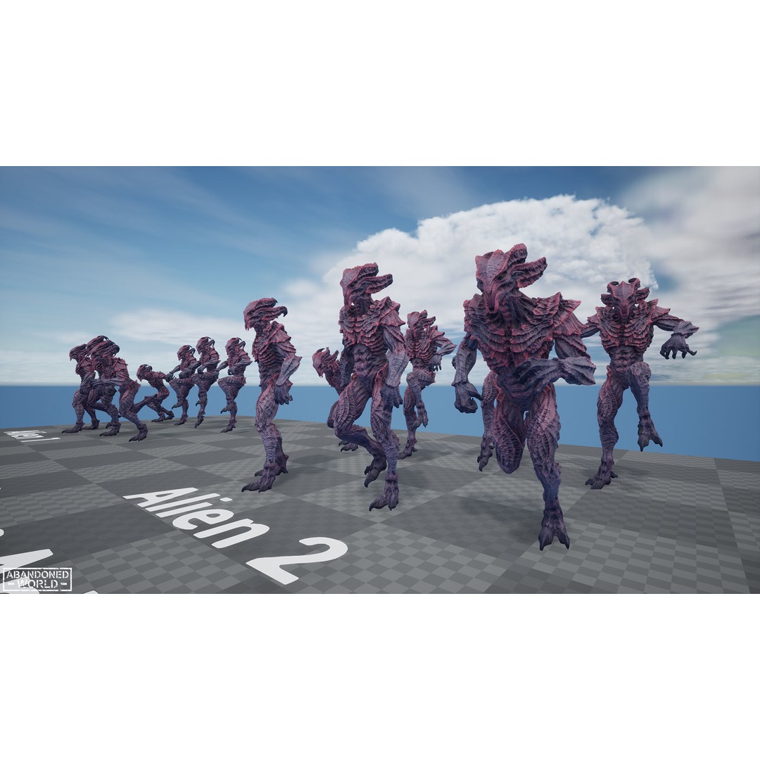 Alien 3D Model – Low Poly Game Ready Character, FBX, PBR - View 26