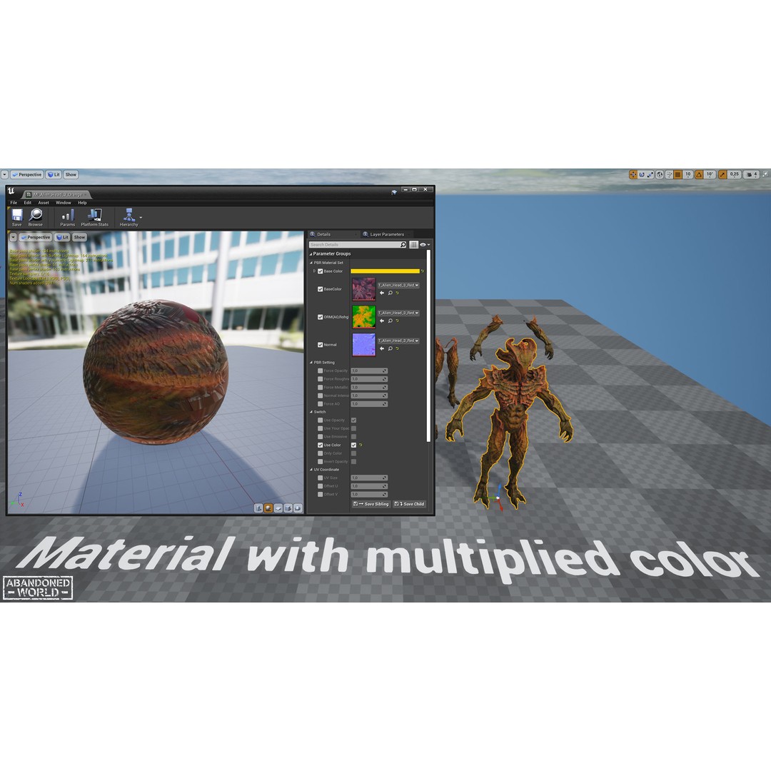 Alien 3D Model – Low Poly Game Ready Character, FBX, PBR - View 27