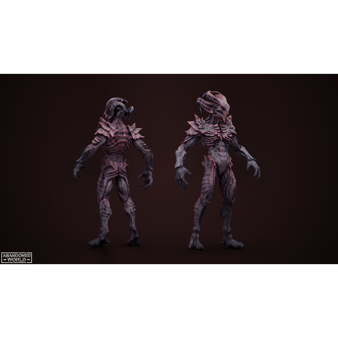 Alien 3D Model – Low Poly Game Ready Character, FBX, PBR - View 4