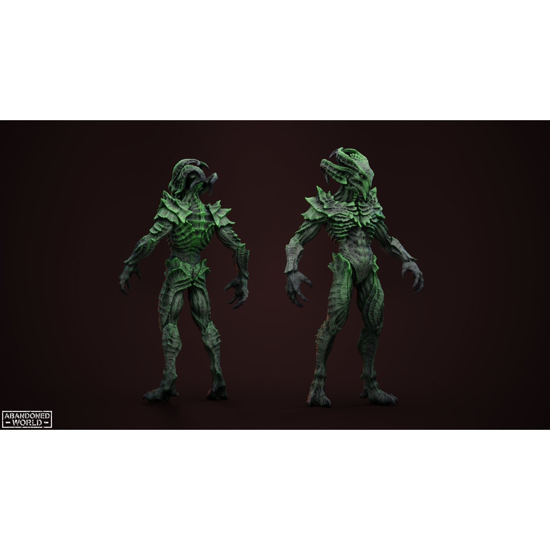 Alien 3D Model – Low Poly Game Ready Character, FBX, PBR - View 5