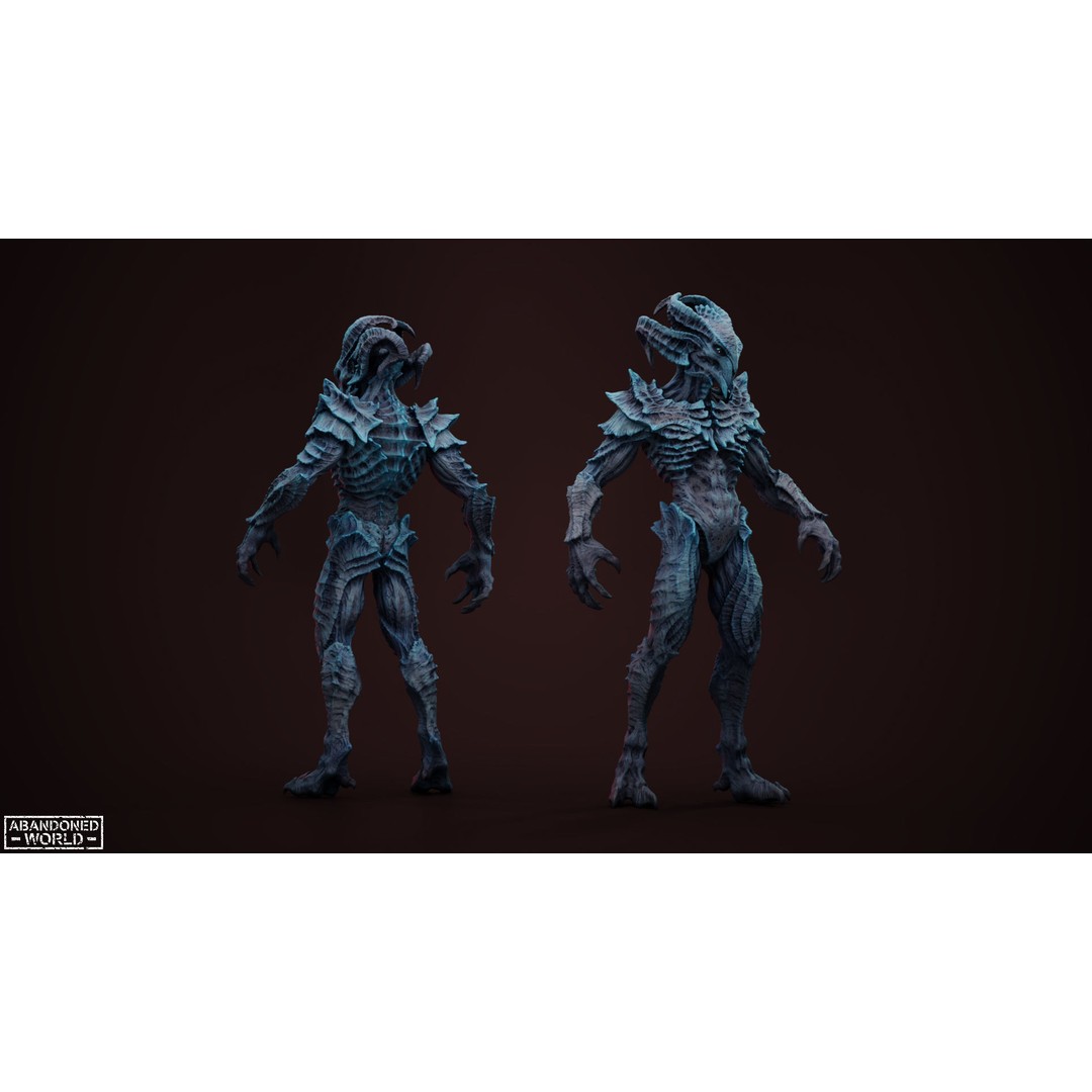 Alien 3D Model – Low Poly Game Ready Character, FBX, PBR - View 6