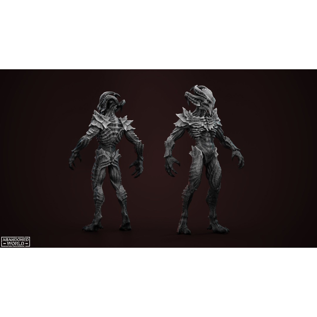 Alien 3D Model – Low Poly Game Ready Character, FBX, PBR - View 7
