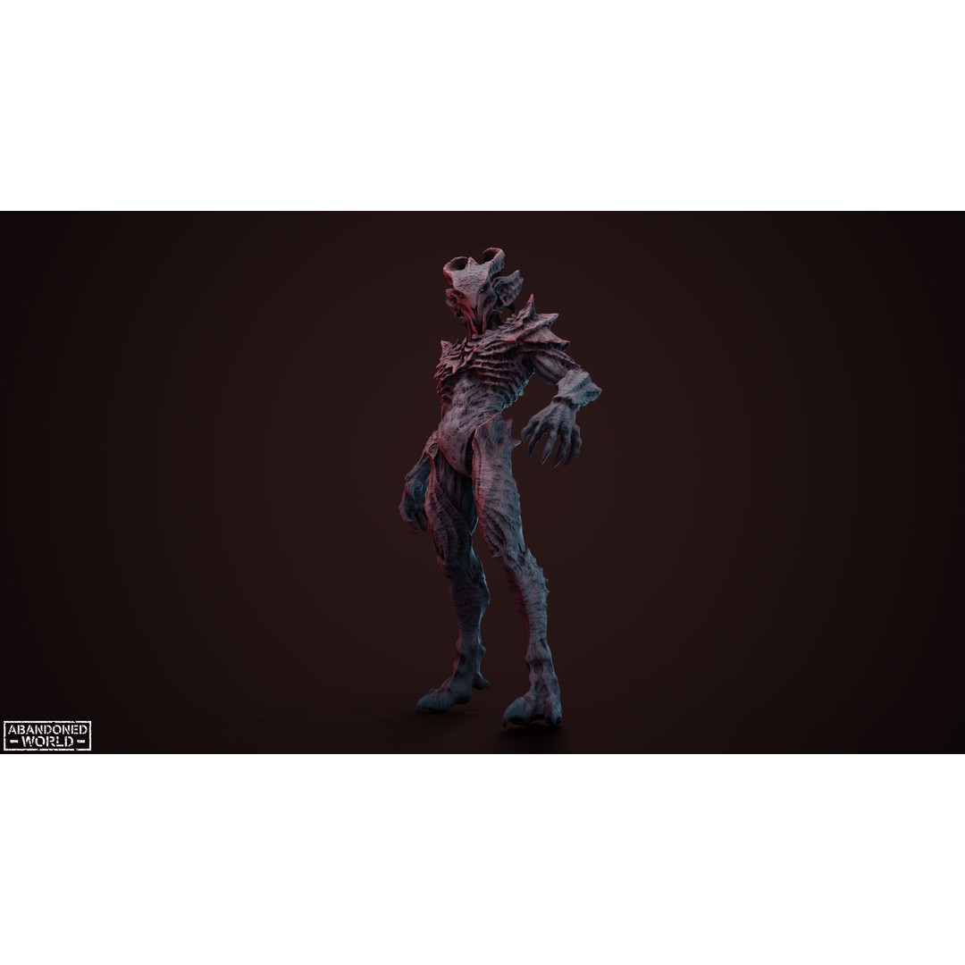 Alien 3D Model – Low Poly Game Ready Character, FBX, PBR - View 9