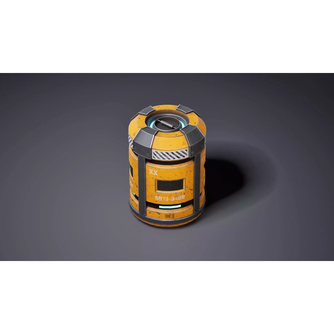 Sci-Fi Supply Tank 3D Model – Low Poly Game Asset, PBR Textures - View 18