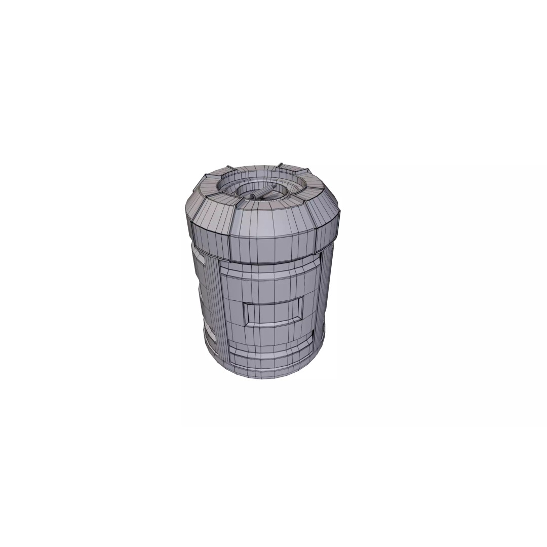 Sci-Fi Supply Tank 3D Model – Low Poly Game Asset, PBR Textures - View 19