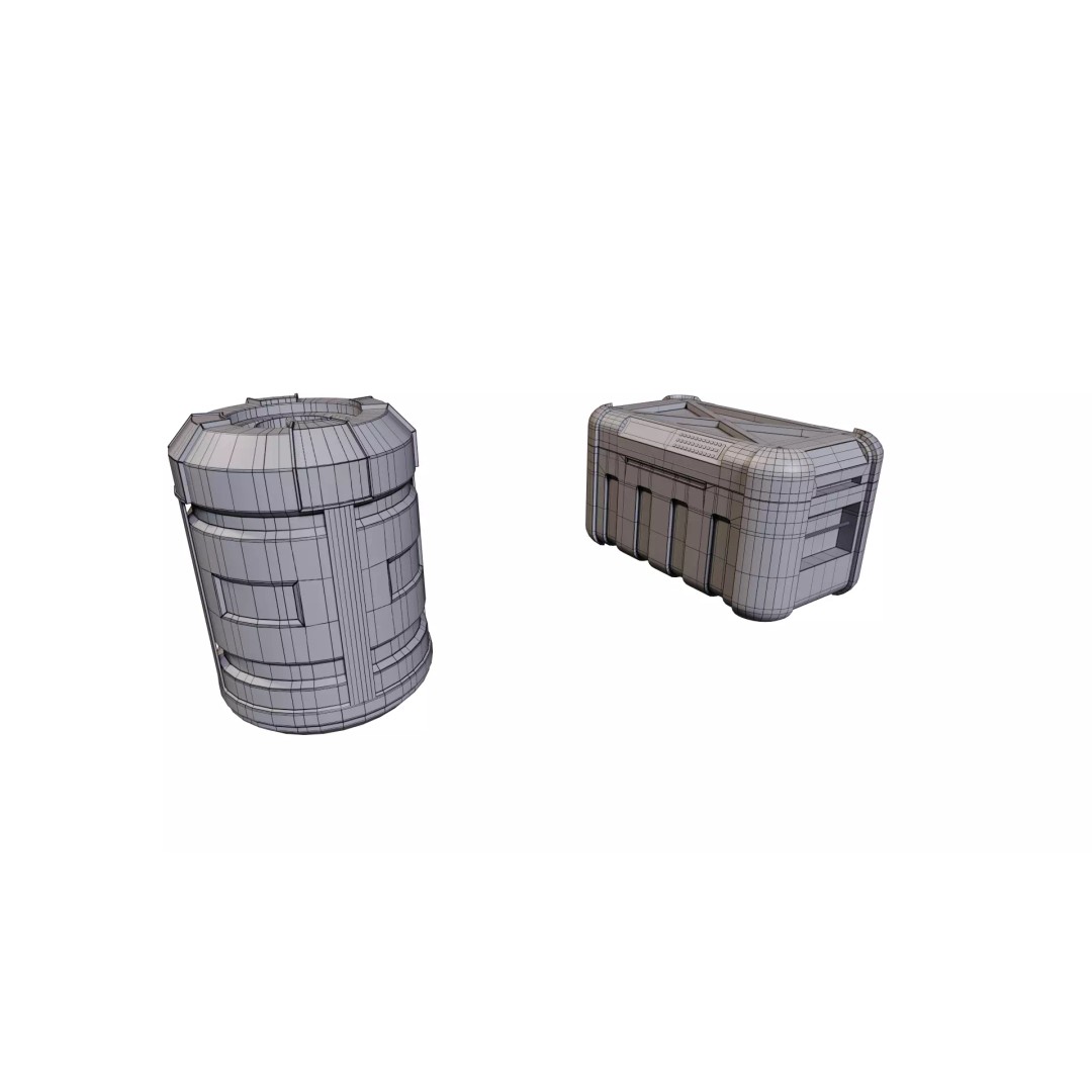 Sci-Fi Supply Tank 3D Model – Low Poly Game Asset, PBR Textures - View 20