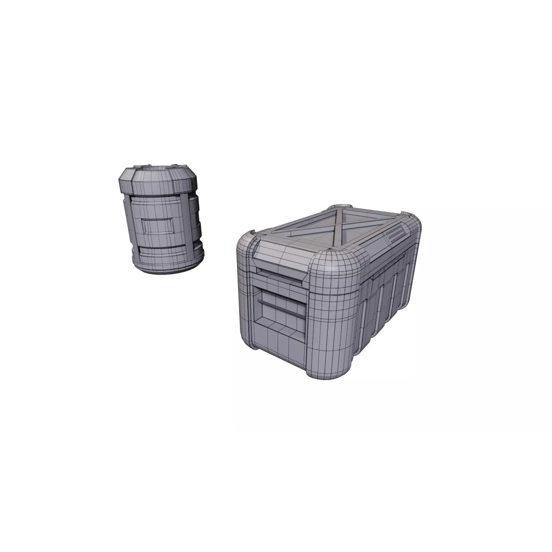 Sci-Fi Supply Tank 3D Model – Low Poly Game Asset, PBR Textures - View 24