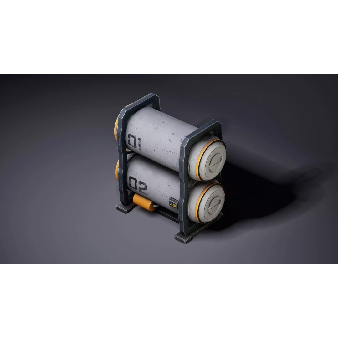 Sci-Fi Supply Tank 3D Model – Low Poly Game Asset, PBR Textures - View 26