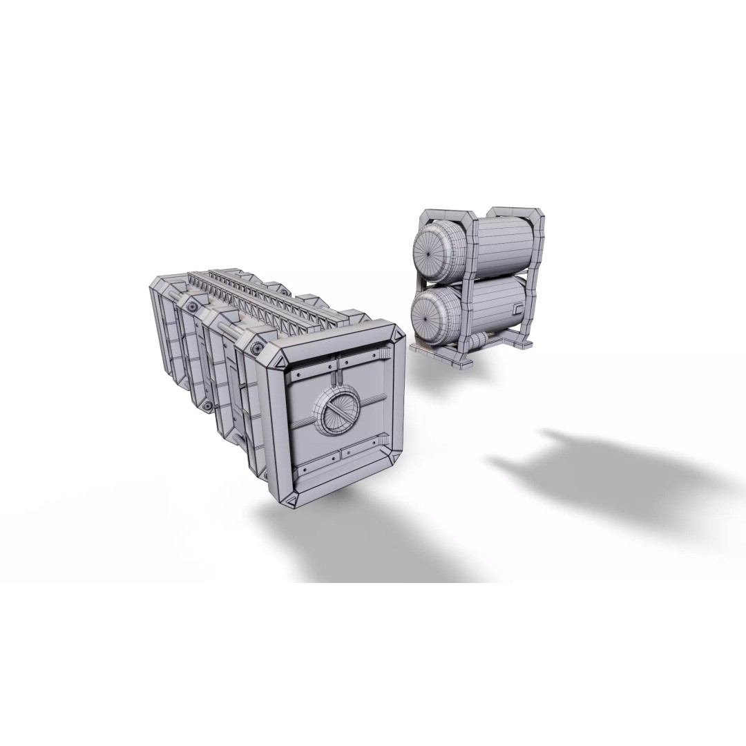 Sci-Fi Supply Tank 3D Model – Low Poly Game Asset, PBR Textures - View 30