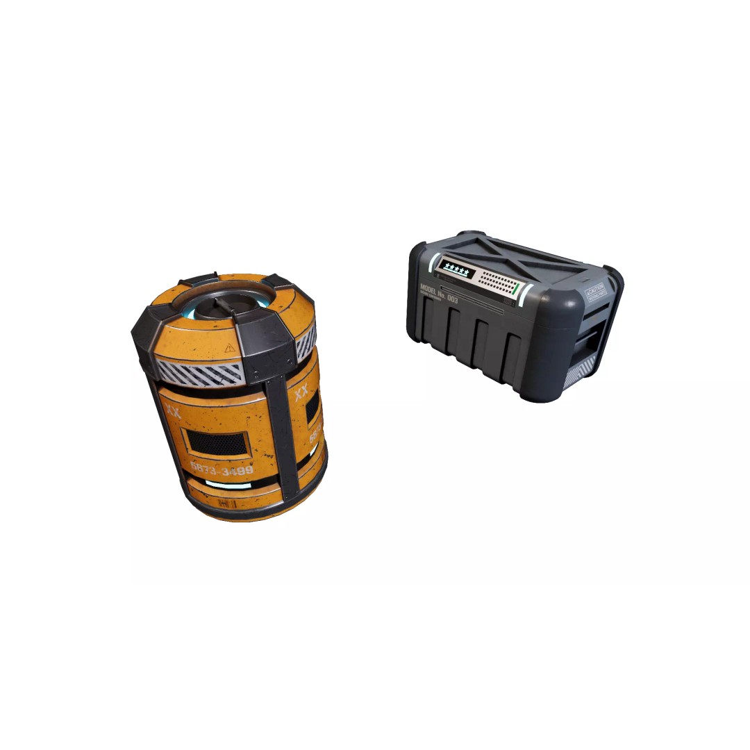 Sci-Fi Supply Tank 3D Model – Low Poly Game Asset, PBR Textures - View 4