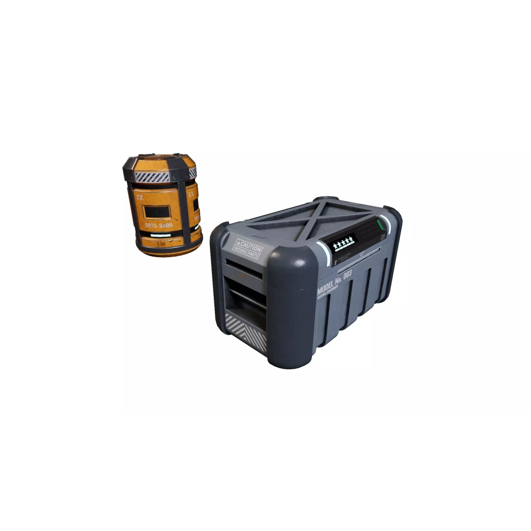 Sci-Fi Supply Tank 3D Model – Low Poly Game Asset, PBR Textures - View 5