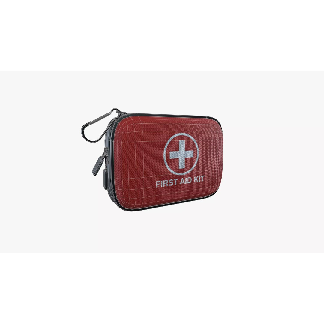First Aid Box 3D Model – Low Poly Medical Kit, FBX & PBR Textures