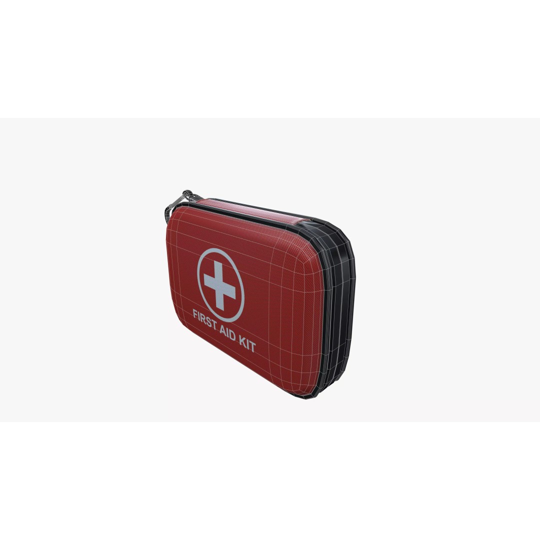 First Aid Box 3D Model – Low Poly Medical Kit, FBX & PBR Textures - View 24