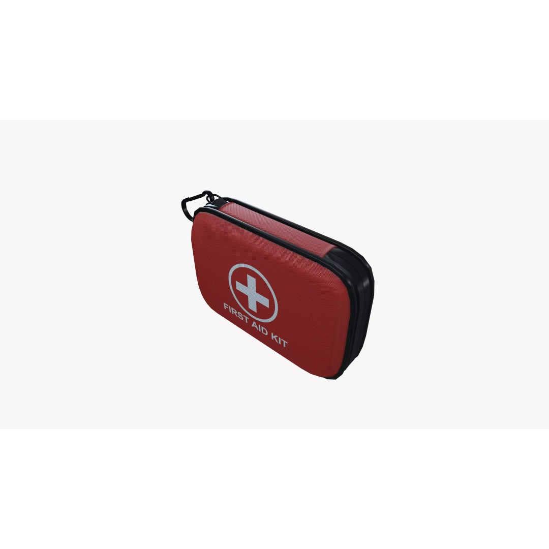 First Aid Box 3D Model – Low Poly Medical Kit, FBX & PBR Textures - View 4