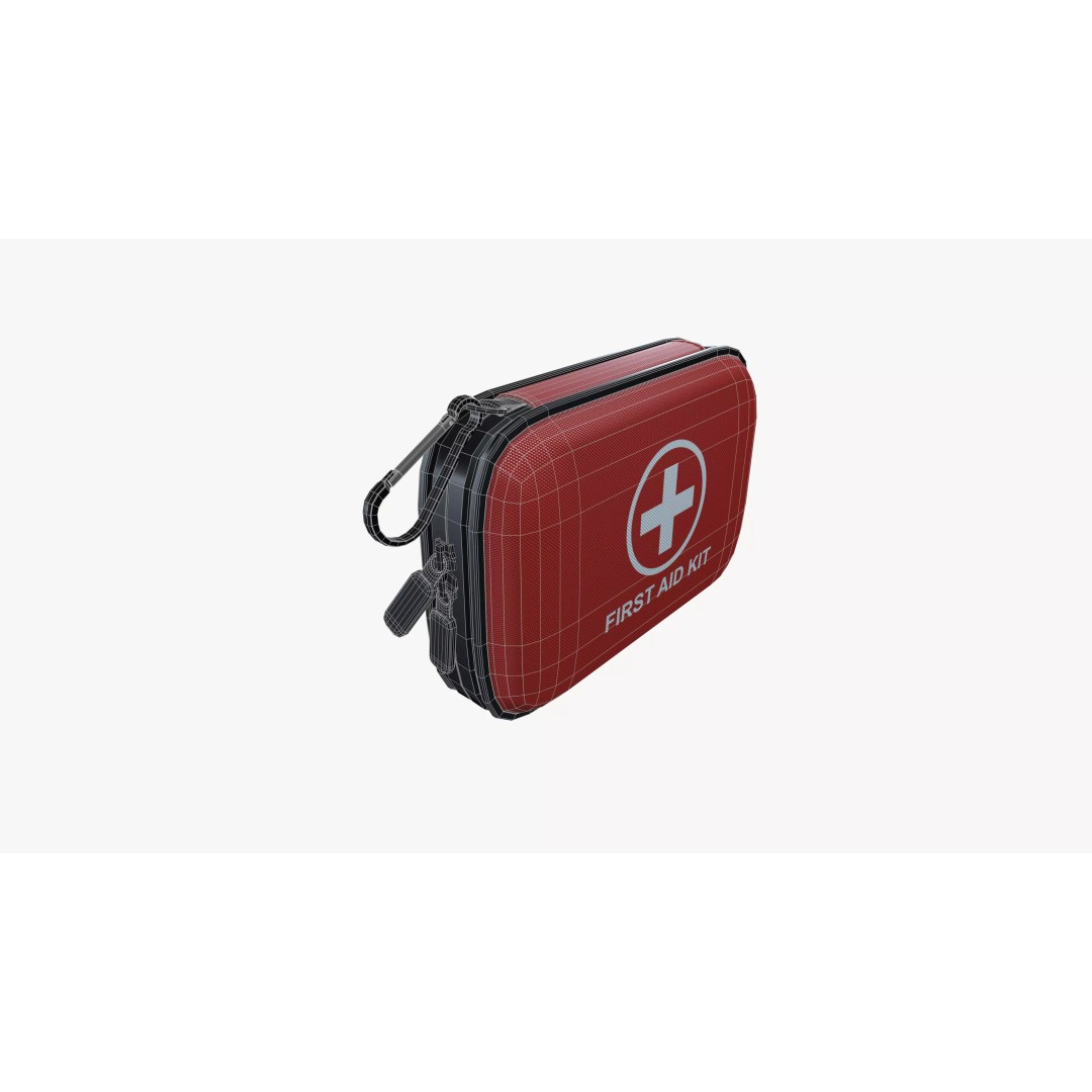 First Aid Box 3D Model – Low Poly Medical Kit, FBX & PBR Textures - View 9