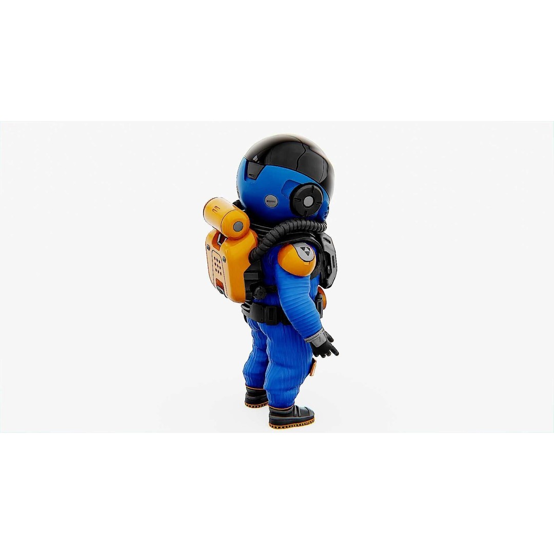 Toon Astronaut F-G 3D Model – Rigged Character for Unity & Unreal Engine - View 11