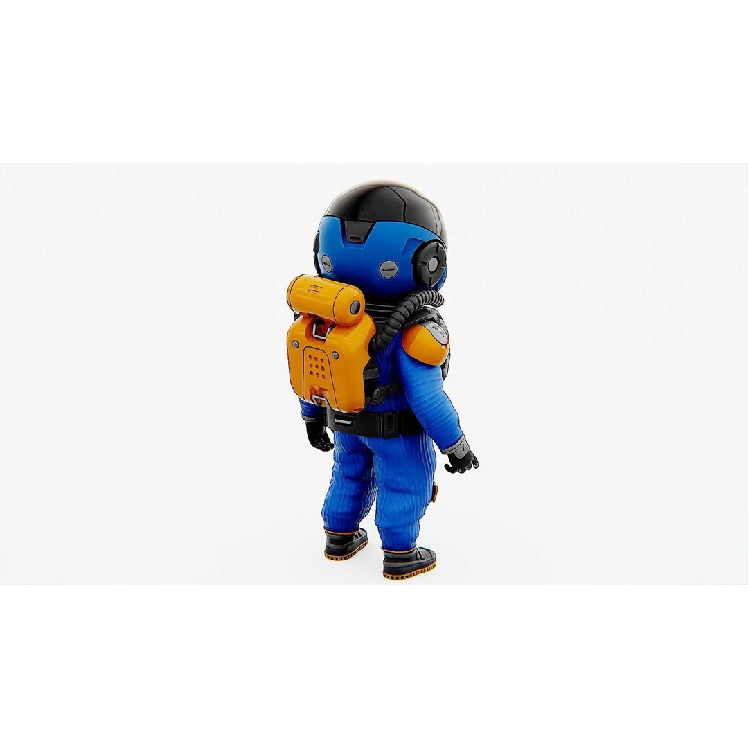 Toon Astronaut F-G 3D Model – Rigged Character for Unity & Unreal Engine - View 13