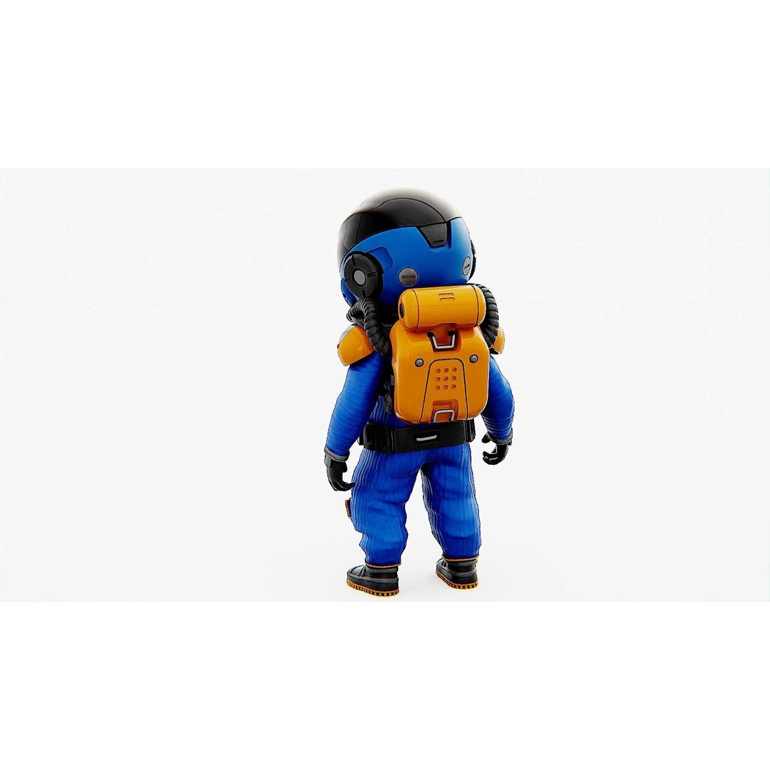 Toon Astronaut F-G 3D Model – Rigged Character for Unity & Unreal Engine - View 16