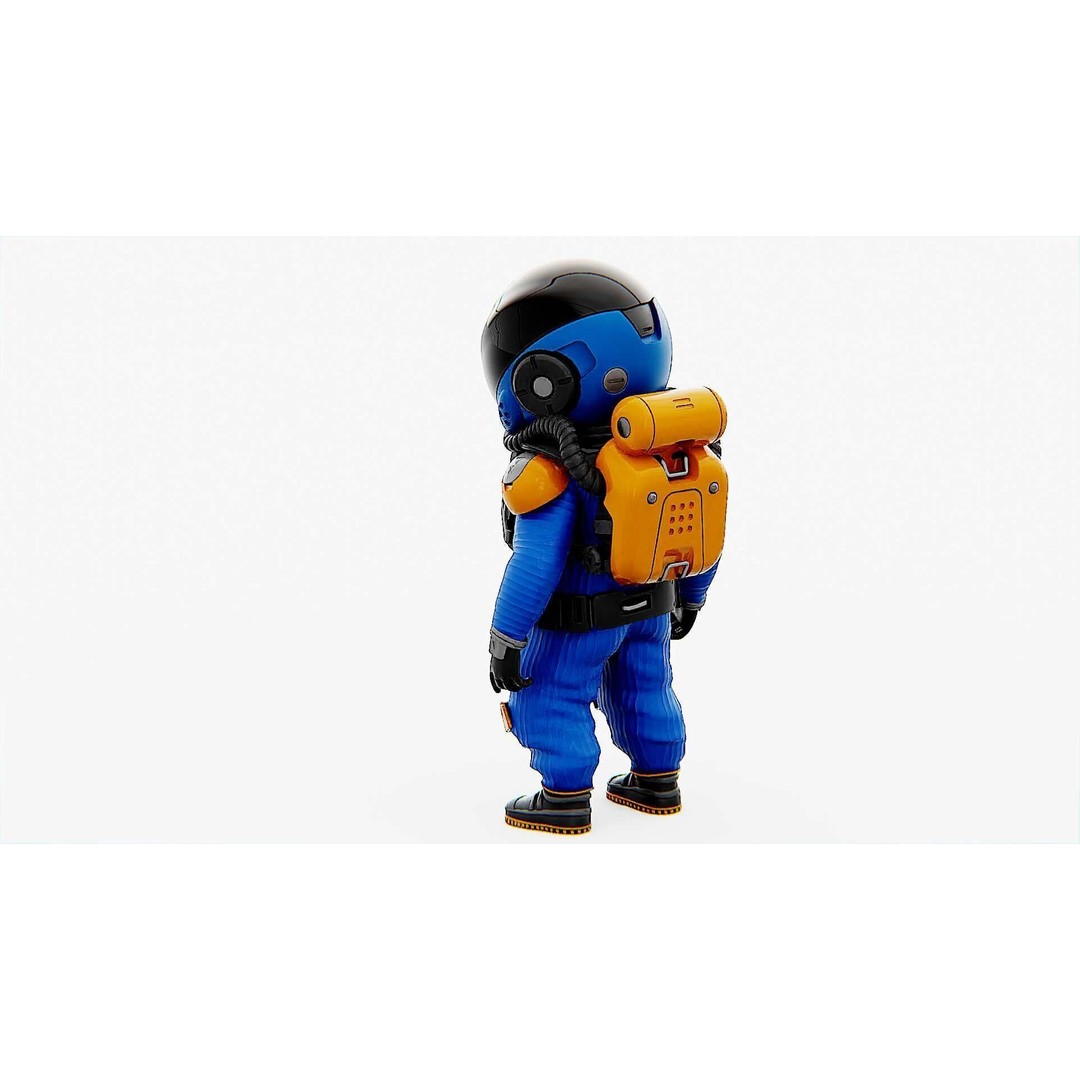 Toon Astronaut F-G 3D Model – Rigged Character for Unity & Unreal Engine - View 17