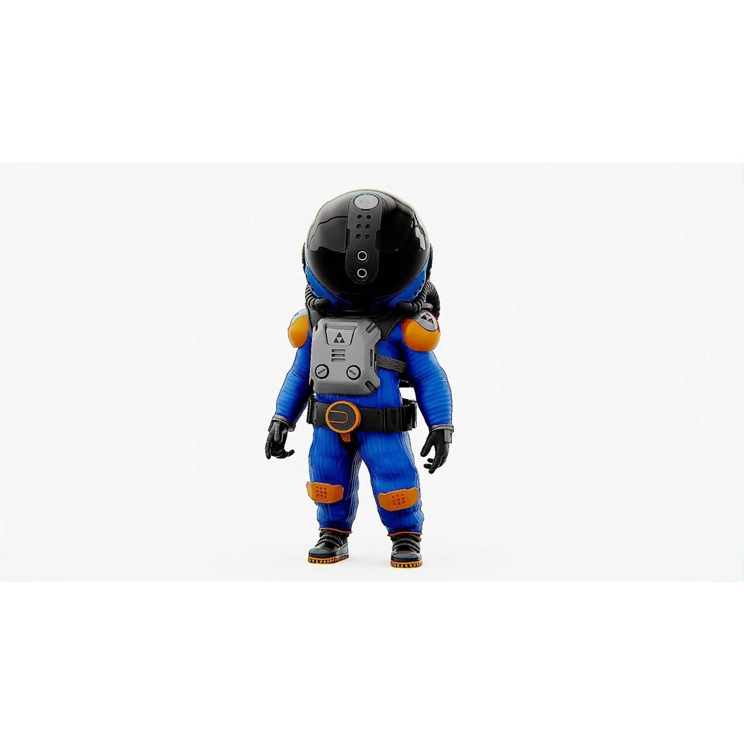 Toon Astronaut F-G 3D Model – Rigged Character for Unity & Unreal Engine - View 3