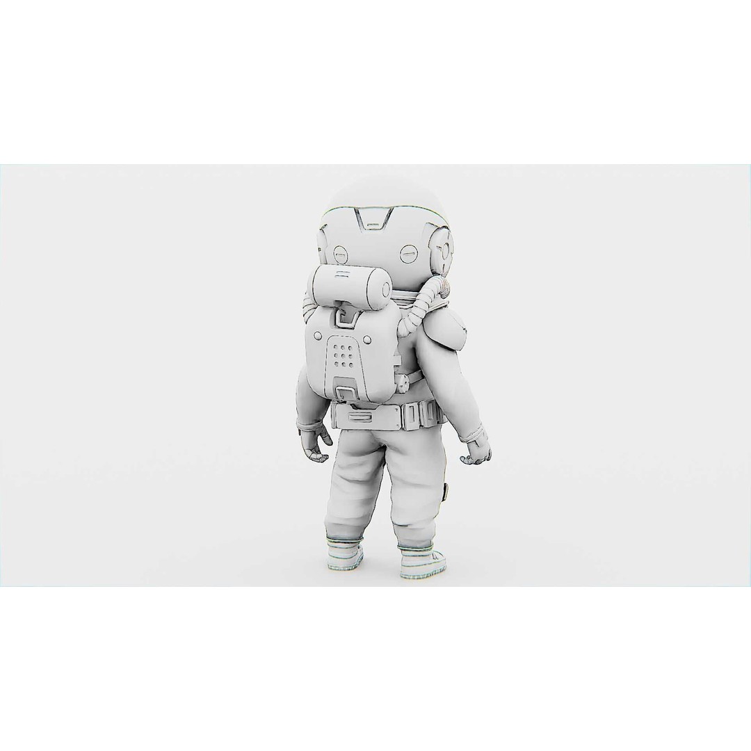 Toon Astronaut F-G 3D Model – Rigged Character for Unity & Unreal Engine - View 34
