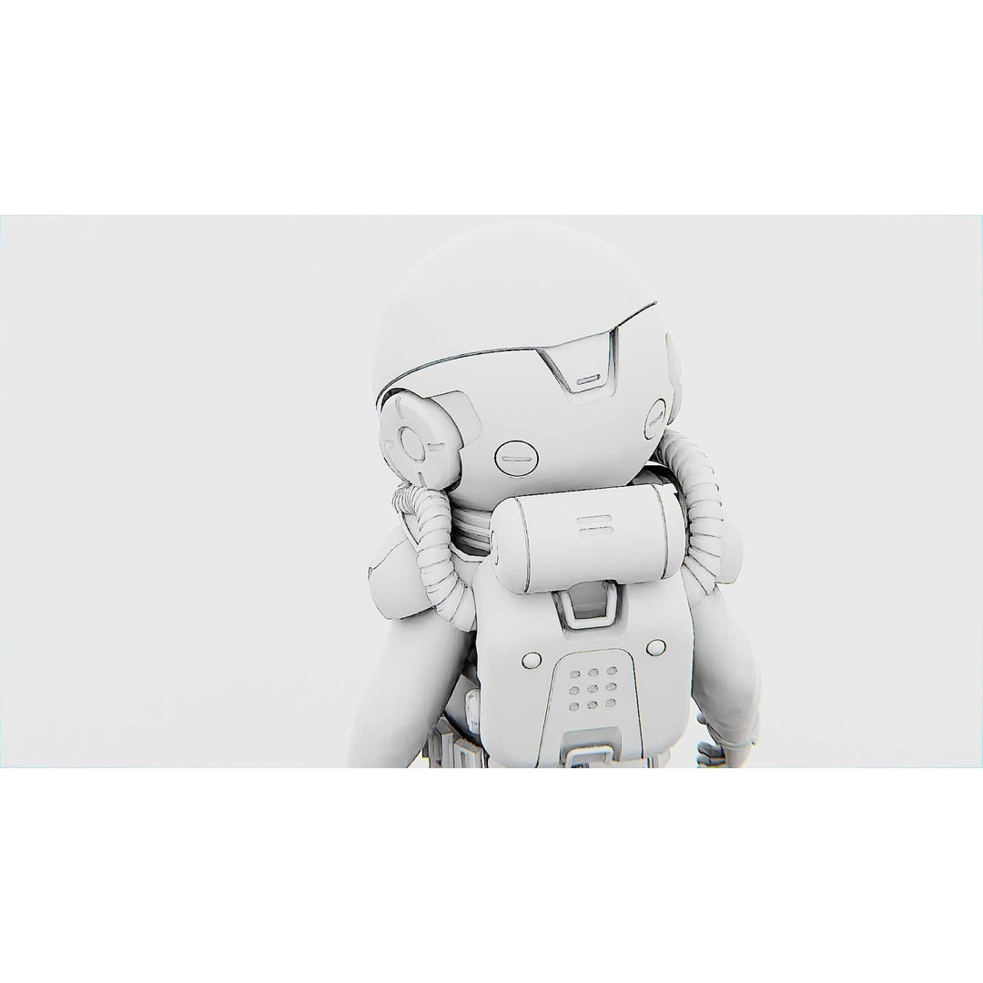 Toon Astronaut F-G 3D Model – Rigged Character for Unity & Unreal Engine - View 36
