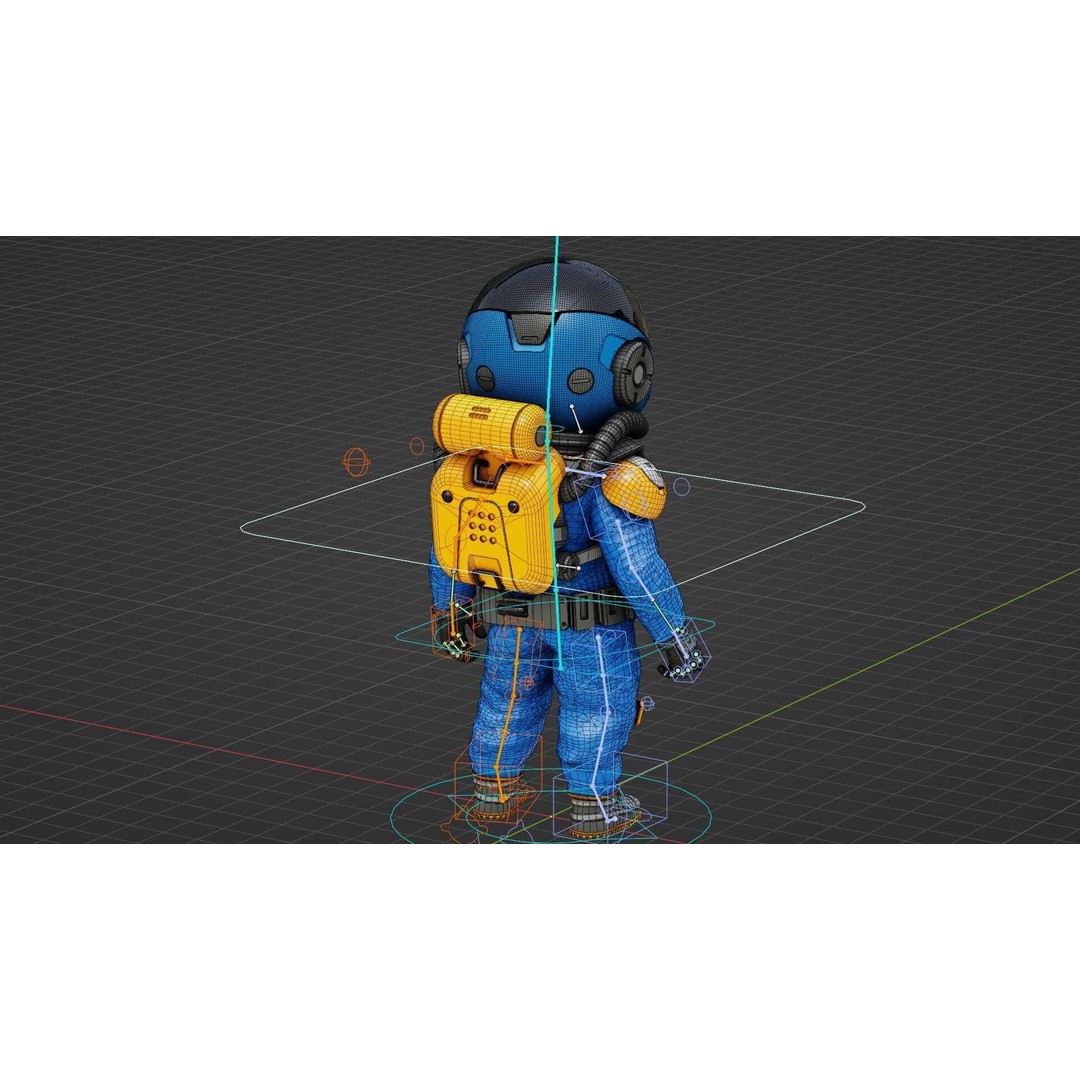 Toon Astronaut F-G 3D Model – Rigged Character for Unity & Unreal Engine - View 39
