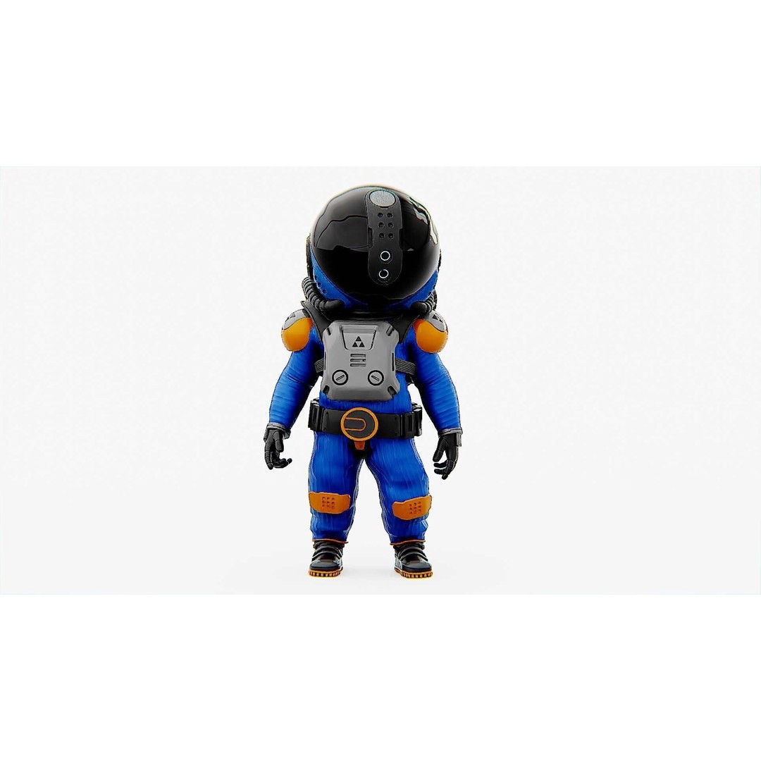 Toon Astronaut F-G 3D Model – Rigged Character for Unity & Unreal Engine - View 4