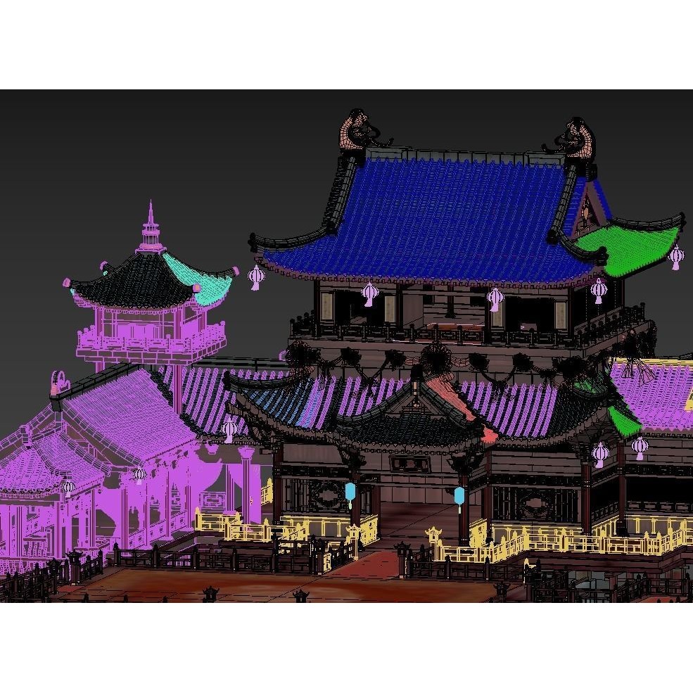 Ancient Chinese Architecture 3D Model – Historic Palace Structures, FBX - View 10